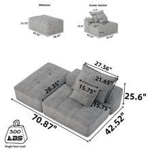 Load image into Gallery viewer, Modern Oversized Modular Sectional Sofa, Sparkling Fabric Soft Cushions With 2 Pillows
