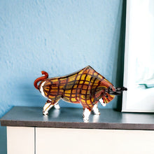 Load image into Gallery viewer, Murano Bull Figurine Tabletop Sculpture (376111) - Clear / Brown / Black
