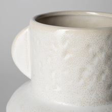 Load image into Gallery viewer, Whitewash Handled Textured Vase - White
