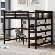 Load image into Gallery viewer, Loft Bed With Storage Shelves And Under Bed Desk
