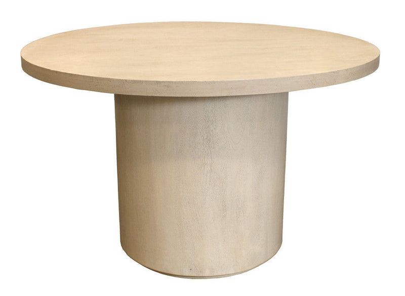 Solid Wood Pedestal Base Round Top Dining Table - Natural