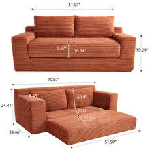 Load image into Gallery viewer, Convertible Loveseat Sofa Bed With Memory Foam &amp; Steel Frame
