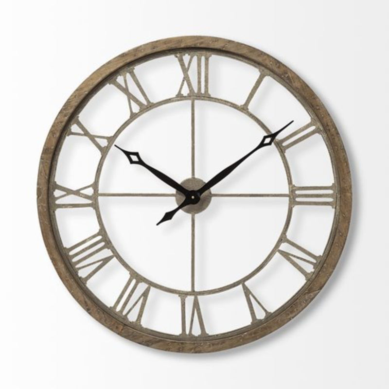 Circle Skeleton Wall Clock (376252) - Brown