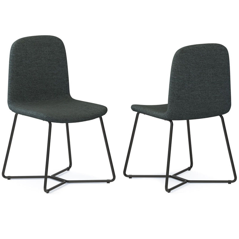 Solid Wood Dining Parsons Chairs (Set of 2) - Charcoal / Black