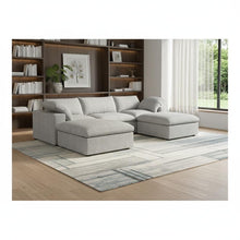 Load image into Gallery viewer, 120" 2 Piece Living Room Set Blend Modular Sofa With Ottoman Storage - Light Gray
