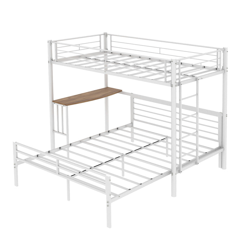 Bunk Bed With Built In Desk & Guardrail Frame