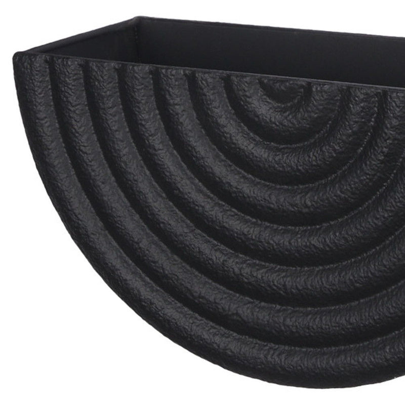 Geometric Half Moon Wall Planters (Set of 2) - Black