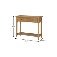 Load image into Gallery viewer, Console Table With Shelf Two Drawers - Natural

