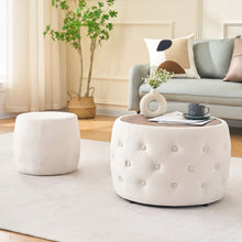 Load image into Gallery viewer, Nesting Ottomans 2 Piece With Tray, 4 In 1 Function
