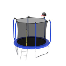 Load image into Gallery viewer, Trampoline With Basketball Hoop, Astm Approved Reinforced Type Outdoor Trampoline With Enclosure Net
