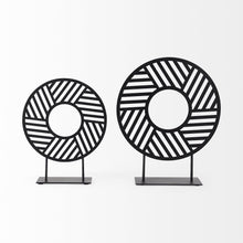Load image into Gallery viewer, Round Geometric Sculpture - Black
