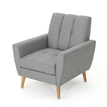 Load image into Gallery viewer, Fabric Channel Stitch Club Chair With Tufted Back - Gray
