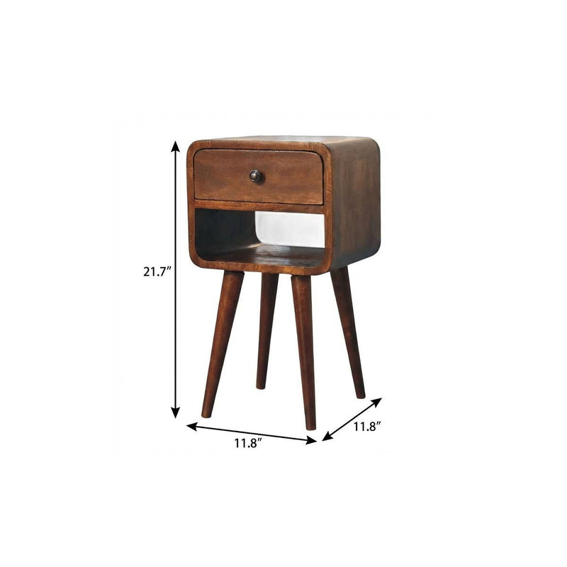 Wood One Drawer Nightstand - Chestnut
