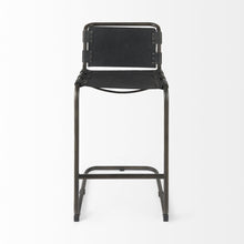 Load image into Gallery viewer, Leather And Iron Bar Chair - Black
