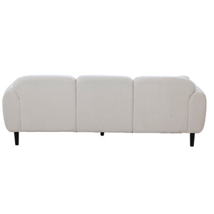 Mid Century Modern 3 seater Couch Velveteen sofa with solid wood leg  for Living Room, bedroom, livingroom Beige