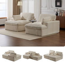 Load image into Gallery viewer, Double Chaise Lounge Chair, Oversized Upholstered Sleeper Cloud Couch
