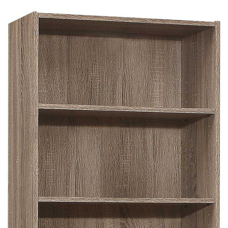 Adjustable Five Tier Bookcase - Taupe