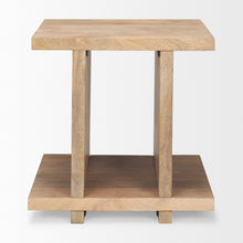 Load image into Gallery viewer, 22" Solid Wood Sled End Table With Shelf - Brown
