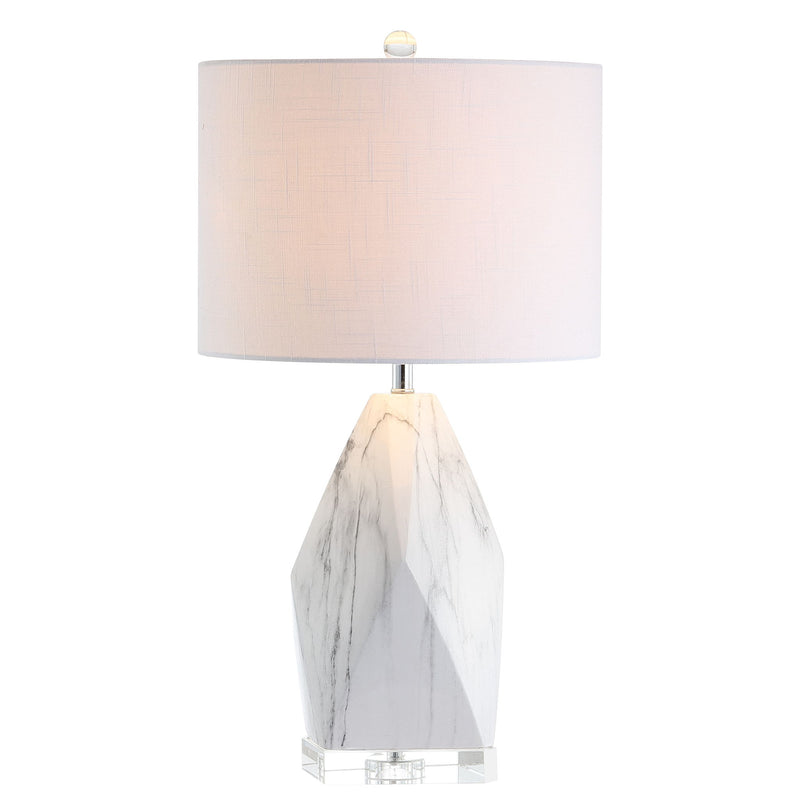 26" Novelty Table Lamp With Drum Shade - White