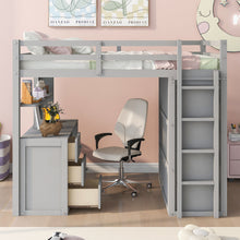 Load image into Gallery viewer, Loft Bed With Drawers, Desk, And Wardrobe
