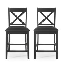 Load image into Gallery viewer, Farmhouse Style Counter Height Chair With Upholstered Seat
