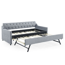 Load image into Gallery viewer, Size Upholstered Daybed With Trundle And USB Charging Armrest
