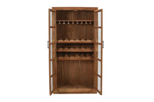 Load image into Gallery viewer, 42" Solid Wood And Glass Bar Cabinet With Four Shelves - Brown
