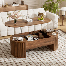 Load image into Gallery viewer, Lift Top Coffee Table With Hidden Compartment, Modern Oval Lift Tabletop For Home Living Room
