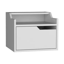 Load image into Gallery viewer, 15.7" x 13.3" x 12.9" One Drawer Faux Wood Floating Nightstand - White

