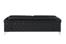 Load image into Gallery viewer, Sofa With Silver Legs Italian Leather - Black
