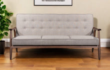 Load image into Gallery viewer, Polyester Sofa With Brown Legs - Beige

