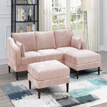 Load image into Gallery viewer, Modular L-Sectional Set With Ottomans - Pink
