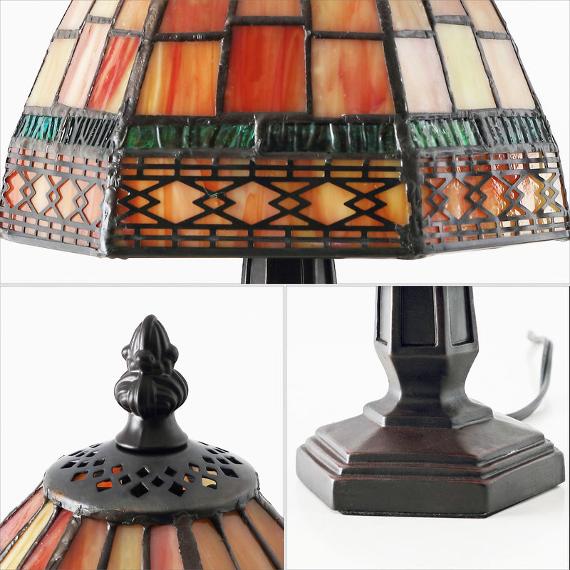 Novelty Tiffany Lamp With Bell Shade - Brown
