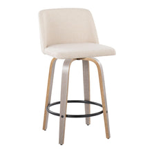 Load image into Gallery viewer, Toriano - Contemporary Fixed Height Counter Stool With Swivel &amp; Round Footrest (Set of 2)
