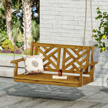 Load image into Gallery viewer, Alejandro - Acacia Wood Porch Swing With Slat Panel Seating
