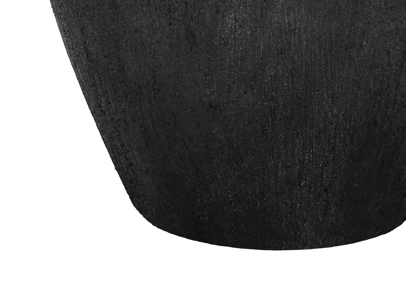 Ceramic Round Table Lamp With Ivory Empire Shade - Black