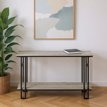 Load image into Gallery viewer, Frame Console Table With Shelves - Gray And Black

