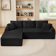 Load image into Gallery viewer, Modular Sectional With Arched Armrests, Includes 3 Back Cushions &amp; 2 Throw Pillows
