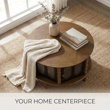 Load image into Gallery viewer, Round 3 Door Storage Coffee Table For Living Room
