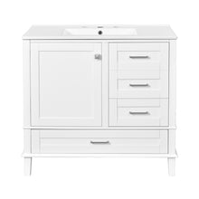 Load image into Gallery viewer, Bathroom Vanity, Modern Bathroom Cabinet With Sink Combo Set, Bathroom Storage Cabinet With A Soft Closing Door And 3 Drawers, Solid Wood Frame

