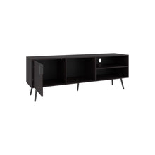 Load image into Gallery viewer, Enclosed Open Storage Entertainment Center - Black
