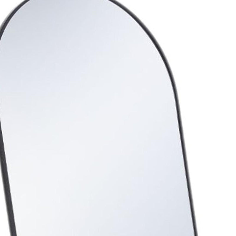 59" Metal Arch Wall Mounted Leaning Or Freestanding Framed Full Length Mirror - Black