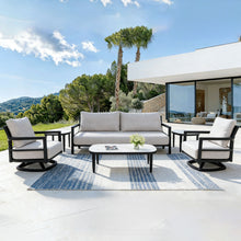 Load image into Gallery viewer, Outdoor Conversation Set With Chairs, Bench Sofa, Tables, Sunbrella Cushions
