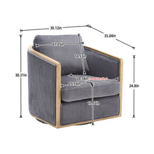 Load image into Gallery viewer, Corduroy Barrel Chair, 360 Degree Swivel
