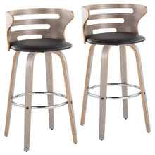 Load image into Gallery viewer, Cosini - Mid Century Modern Fixed Height, Barstool With Swivel With Round Footrest (Set of 2)
