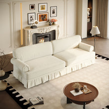 Load image into Gallery viewer, Luxuriously Comfortable Cloud Couch Sofa With Elegant Rolled Arms &amp; Pleated Skirt Design
