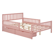 Load image into Gallery viewer, Platform Bed With Guardrails On Both Sides And 2 Storage Drawers
