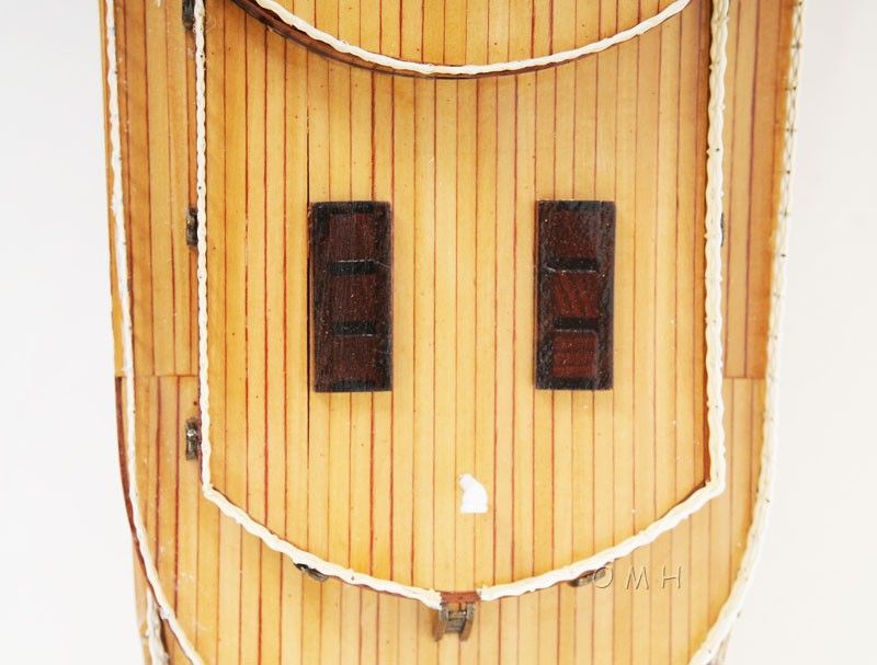 Normandie Large Boat Hand Painted Decorative Boat - Black / Red