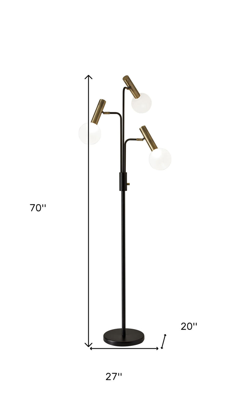 Three Light Novelty Floor Lamp - Black