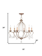 Load image into Gallery viewer, Six Light Metal Dimmable Chandelier With Shades - Silver
